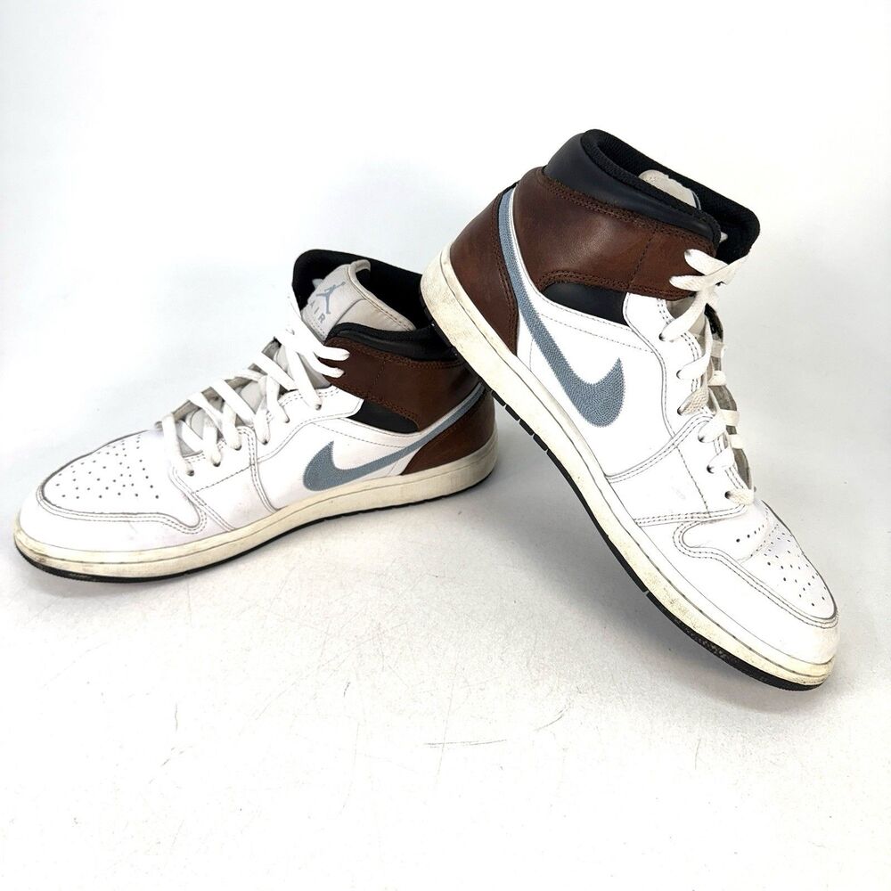 Nike Air Jordan 1 AJ1 Mid SE White/Black/Sail/Blue Grey FQ7831-142 Shoes Mens 11